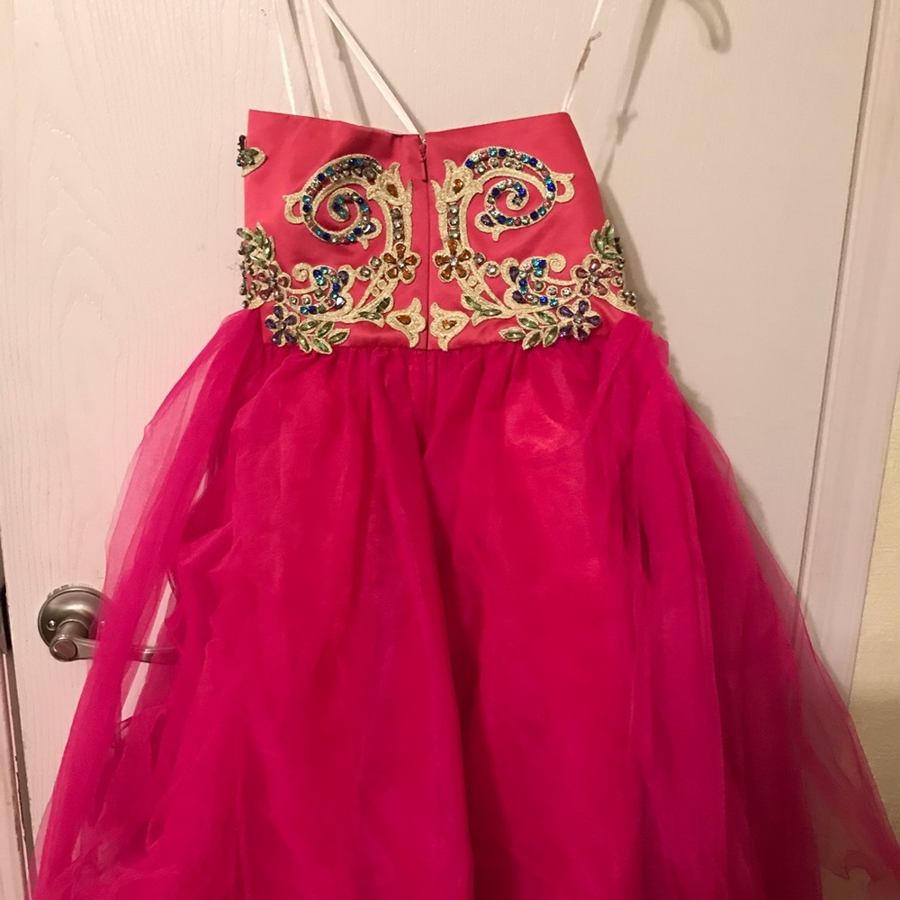 Hot pink short formal prom